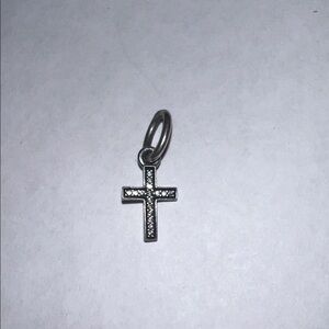 Pandora Silver Cross Charm with Clear Accents